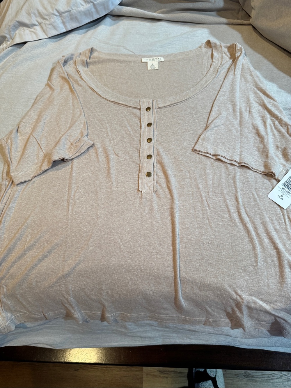 torrid Dusty Mauve Scoop Neck Henley Top